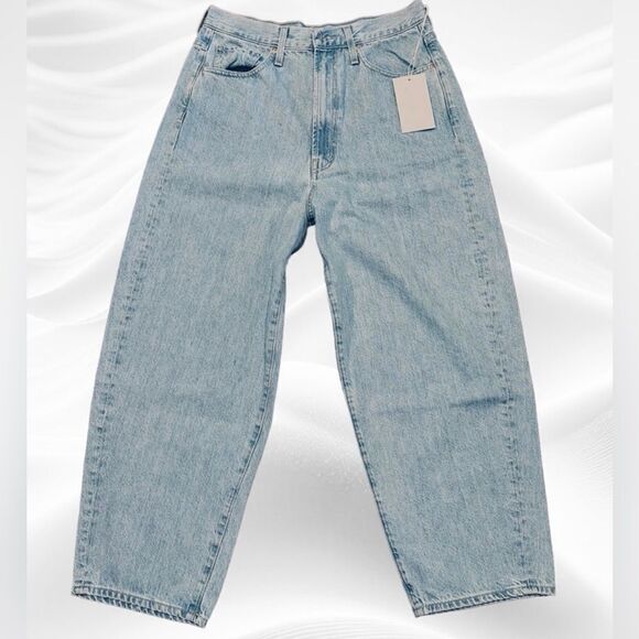 NWT EDWIN Women’s Dani Jeans Escape Blue Cropped Wide Leg - Size 24 - Picture 4 of 10